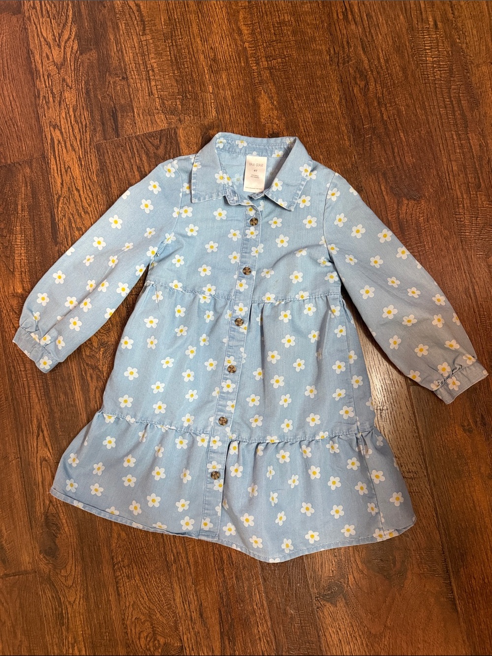 NWOT okie dokie Light Blue Daisy Button-Front Dress